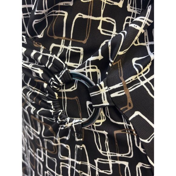 NWT Talbots Geometric Print Dress Black/White/Brown 10 - Picture 5 of 6